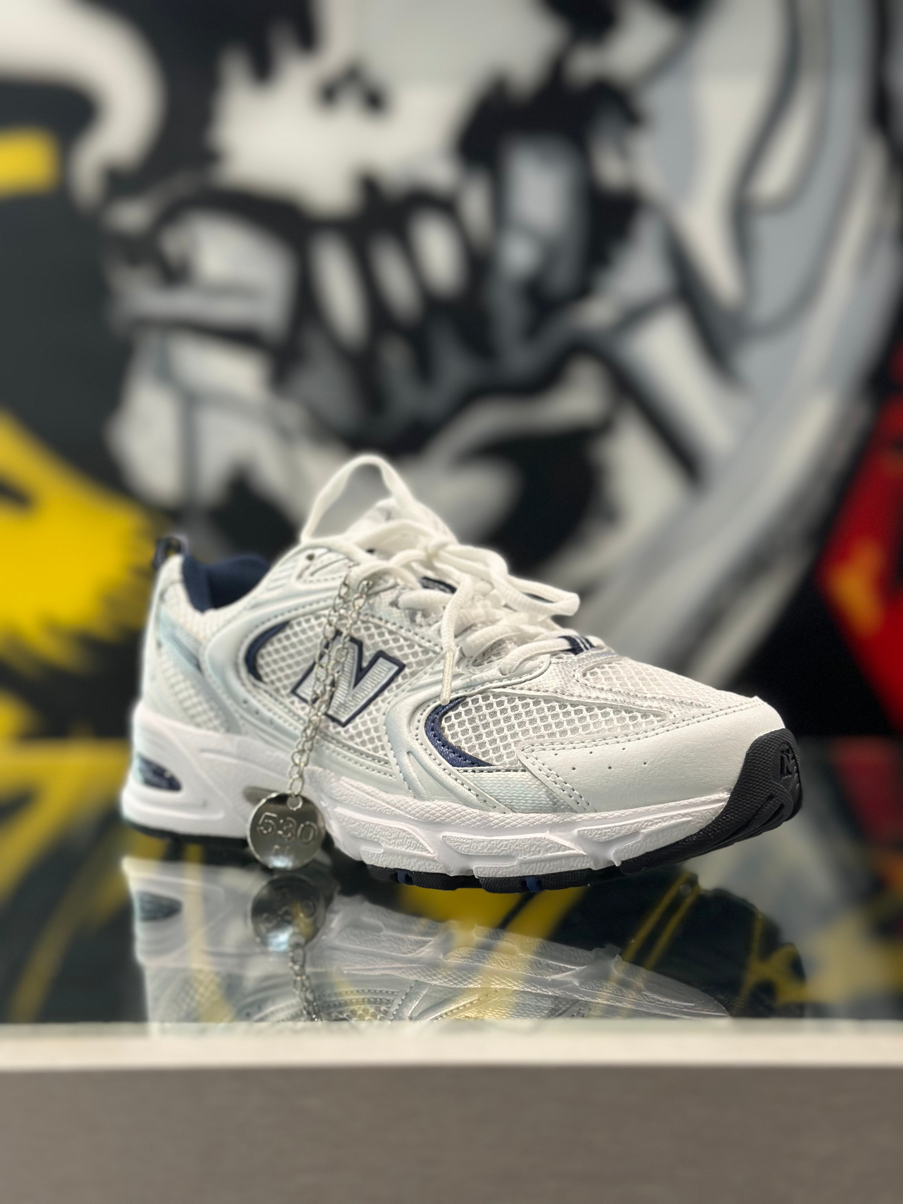 New Balance 530 White/Navy Blue