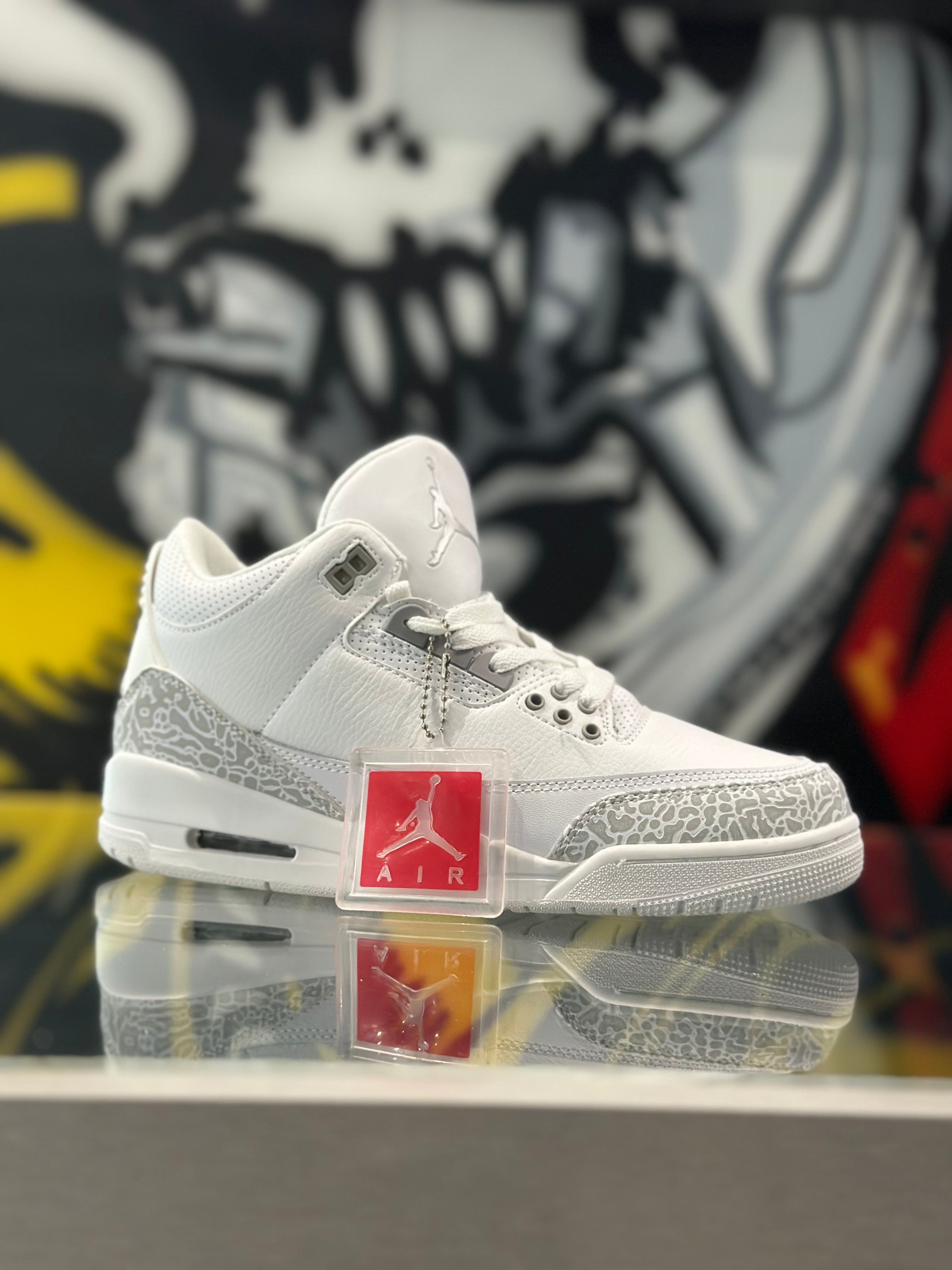 Jordan Retro 3  Elephant White