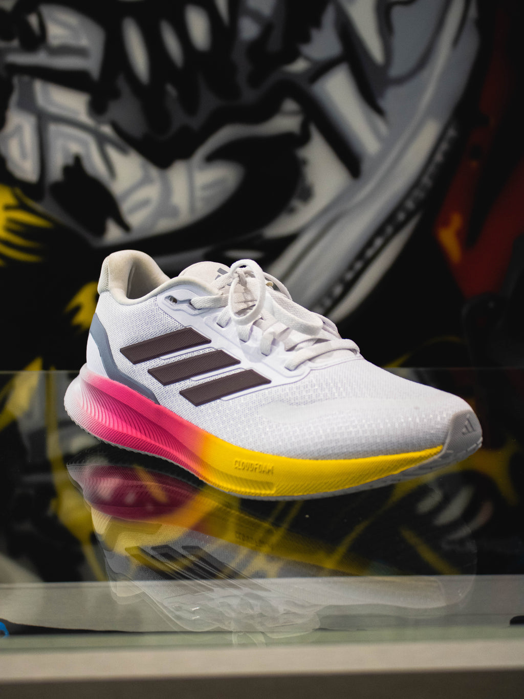 Adidas Runfalcon 5 White / Shadow Maroon / Lucid Lemon